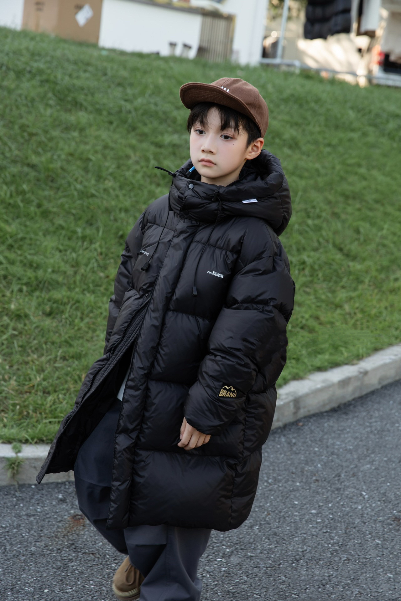 2024冬新款男童女童中长款绒服外套儿童白鸭绒童装潮