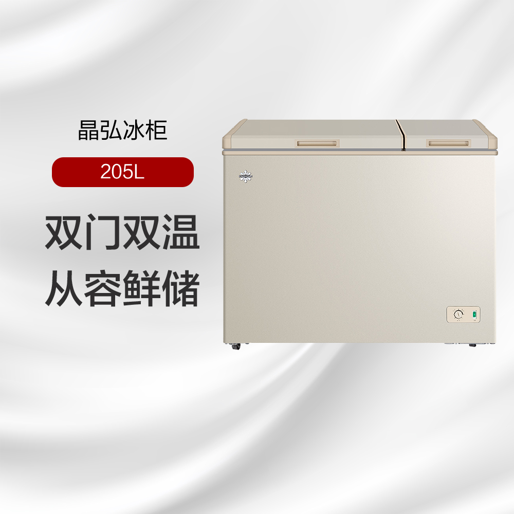格力晶弘冰柜 双温柜 205L 双门双温 从容鲜储 BCD-205DA/时代金