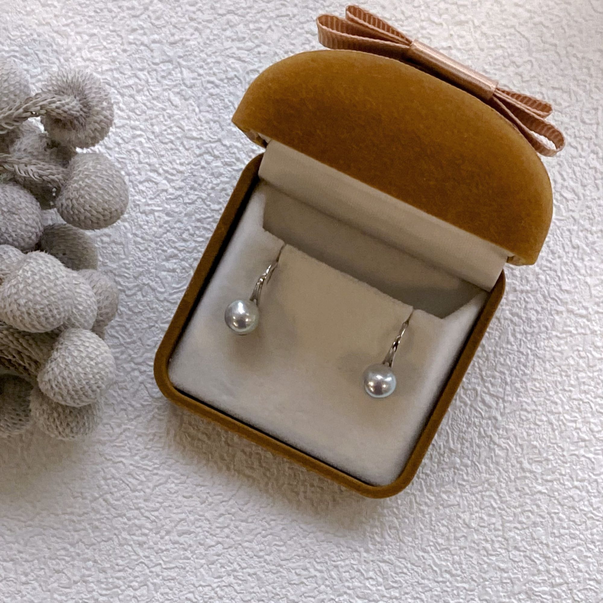 【珠纪儿】海水真多麻高跟鞋耳坠耳饰搭配8-9mm S925