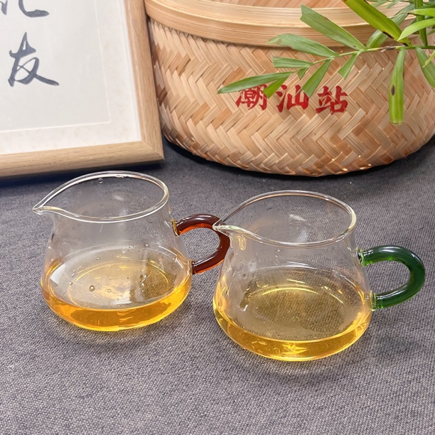 彩把高硼硅玻璃茶具公道杯茶海分茶器过滤企鹅杯大小容量家用耐热