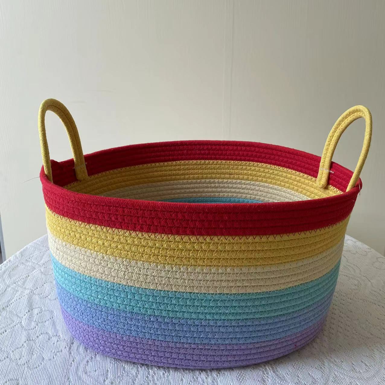 居家可爱彩虹收纳筐衣物零食玩具