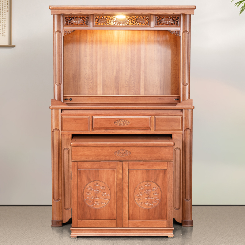 新中式中堂专用套柜储柜拉柜立柜案台堂屋家用实木家里家庭供柜
