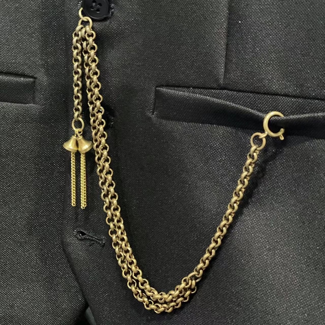 [正正TUTU]马甲链流苏时尚复古网红休闲黑色百搭腰链