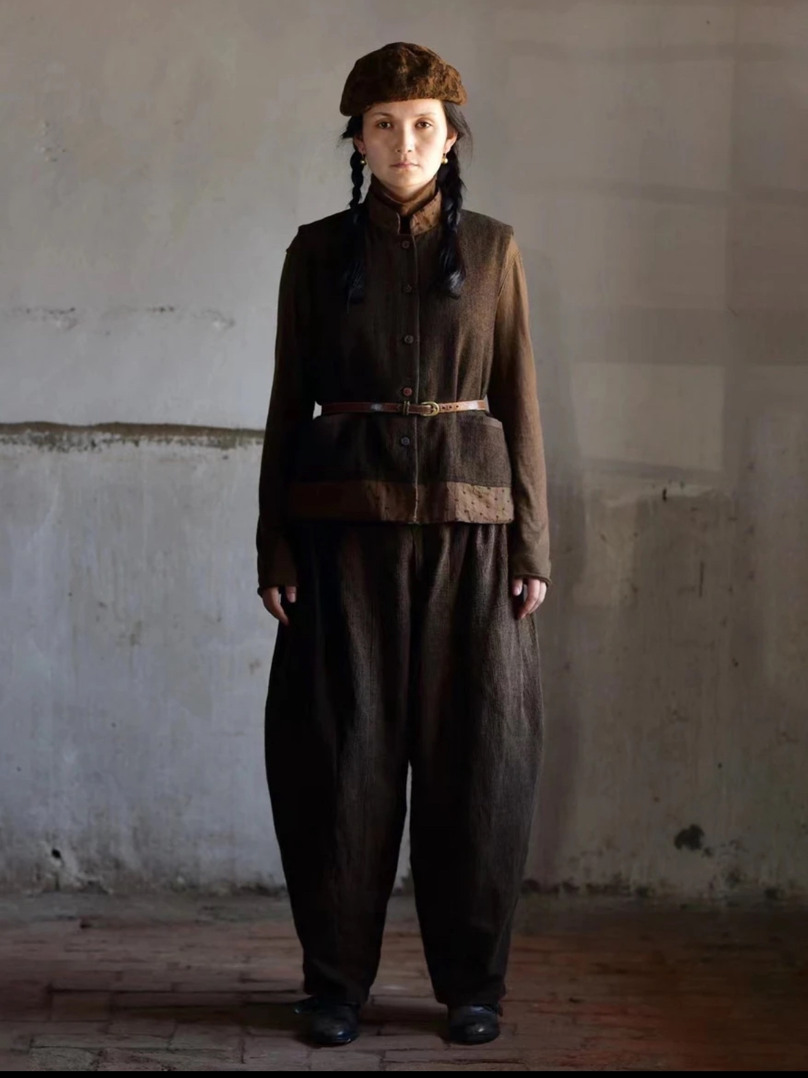 左岸迷香 Z22FW3022 原创设计 复古百搭 棉麻混纺 萝卜裤