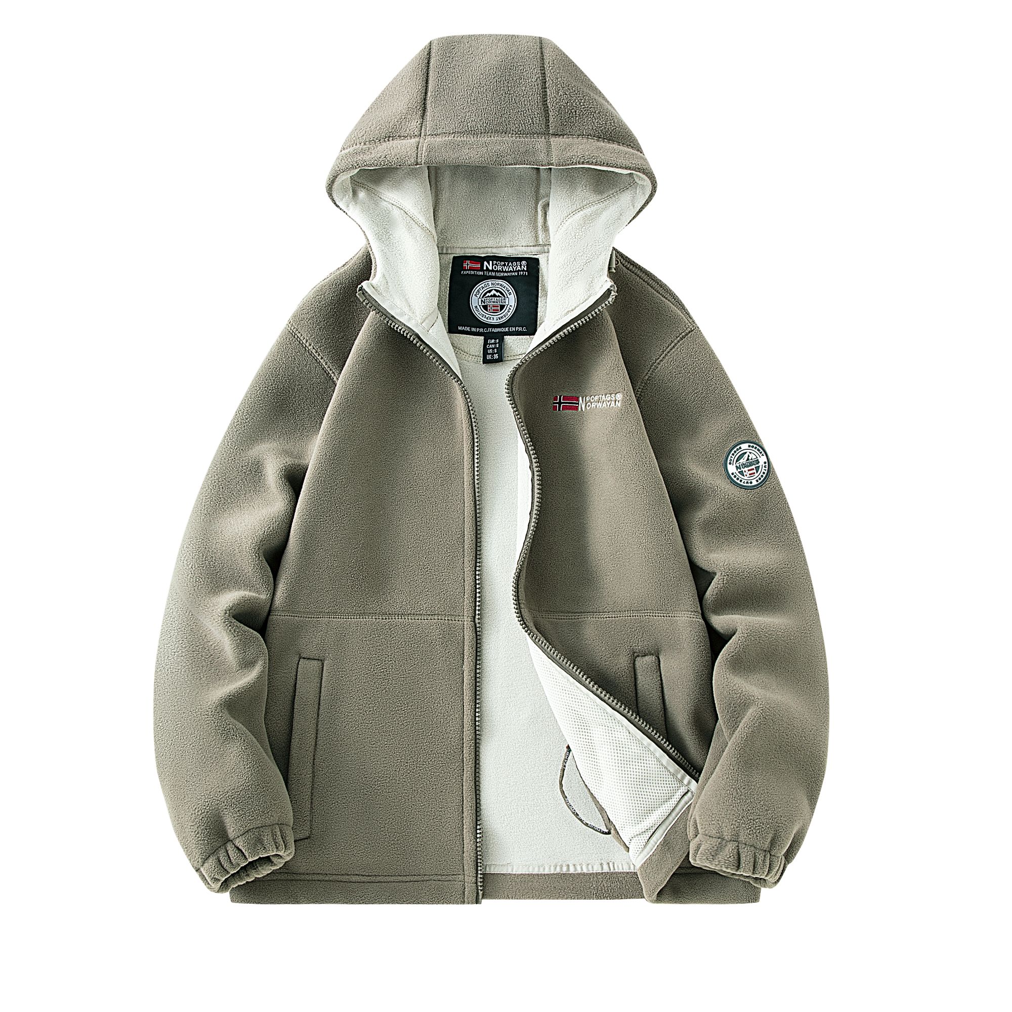 外贸原单加绒加厚挪威情侣款摇粒绒保暖休闲外套夹克