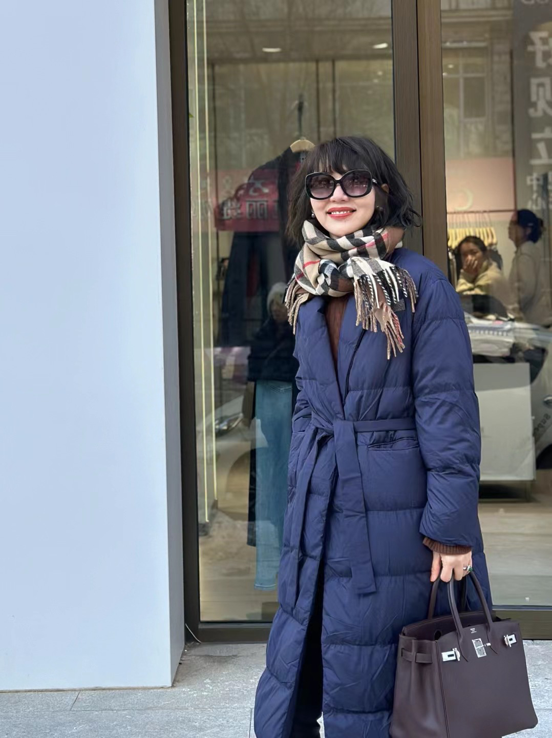 依柏杉秋冬新款格子围巾