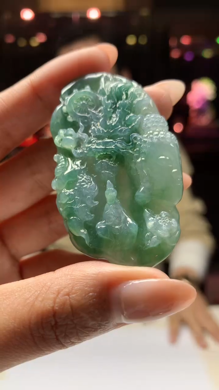 【闪购商品】定制翡翠未镶嵌5013mm-毛货盖章挂件275