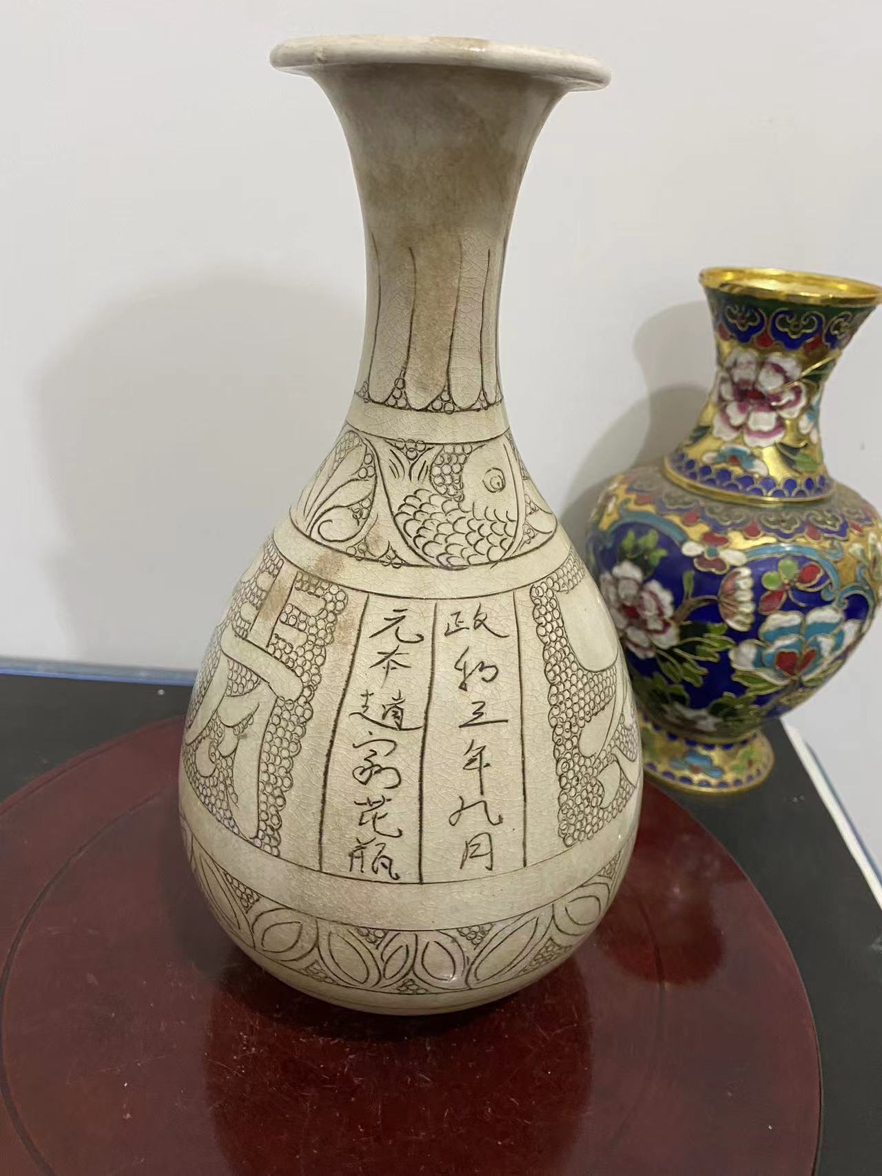 陶瓷宋哥家磁州窑人物罐老物件