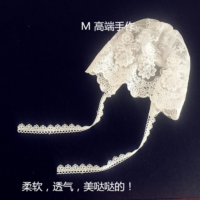 韩国女宝宝蕾丝公主帽夏季婴儿遮阳帽礼服帽子空调凉帽6-12个月