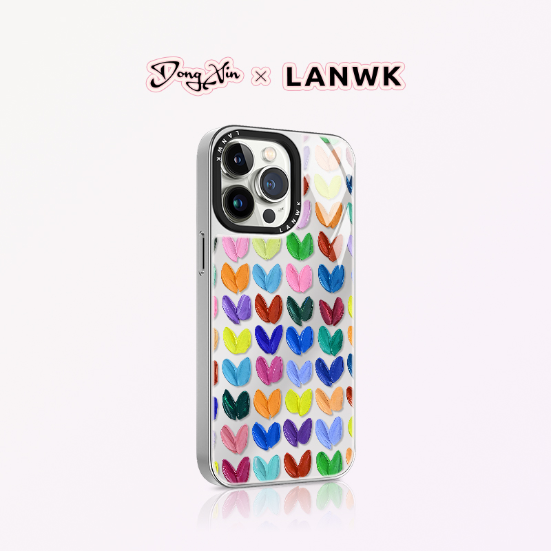 LANWK适用于iPhone15/14/13/pro/max可爱个性小众手机壳满是爱心