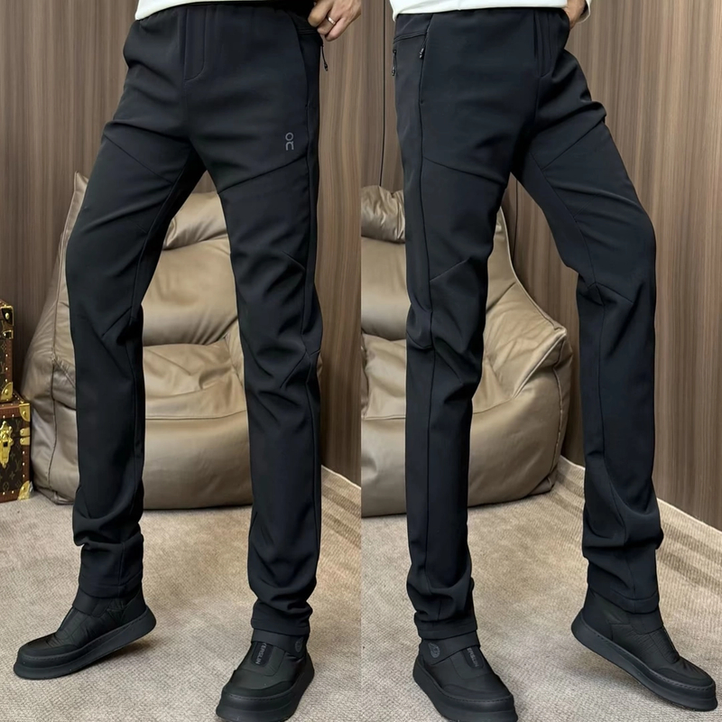 冬款男士户外软壳裤小直筒休闲裤男士加绒加厚速干裤轻奢欧货裤子