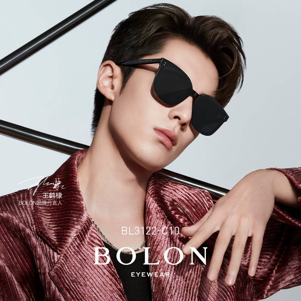 BOLON暴龙眼镜2023新品板材偏光太阳镜王鹤棣同款休闲墨镜BL3122