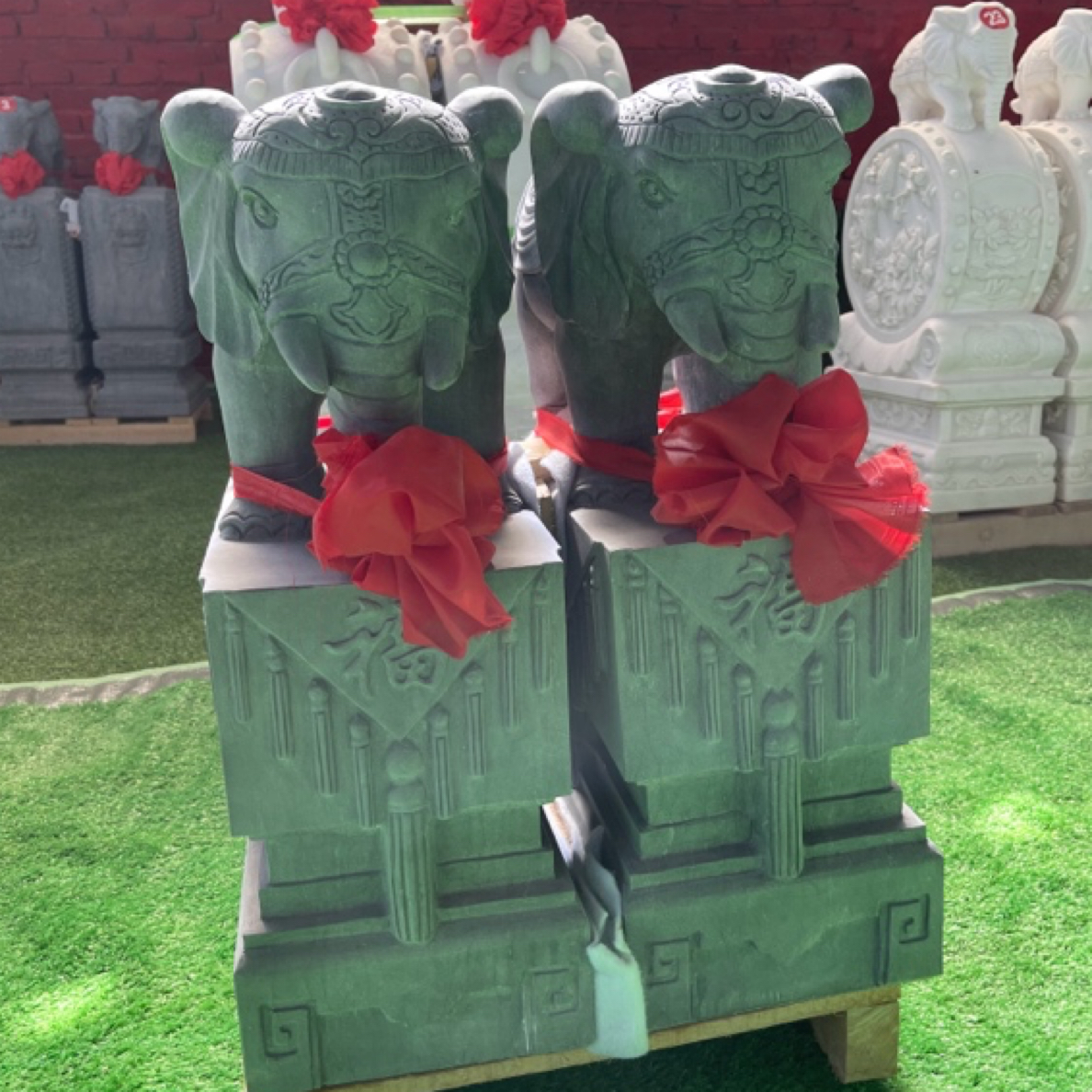 石雕门墩抱鼓石一对天然汉白玉门墩青石石鼓庭院别墅门口摆件