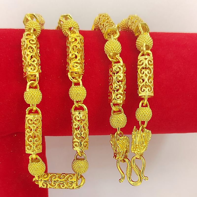 合金项链 帝王祥云项链 镂空手工工艺 轻奢百搭经典 男士金色