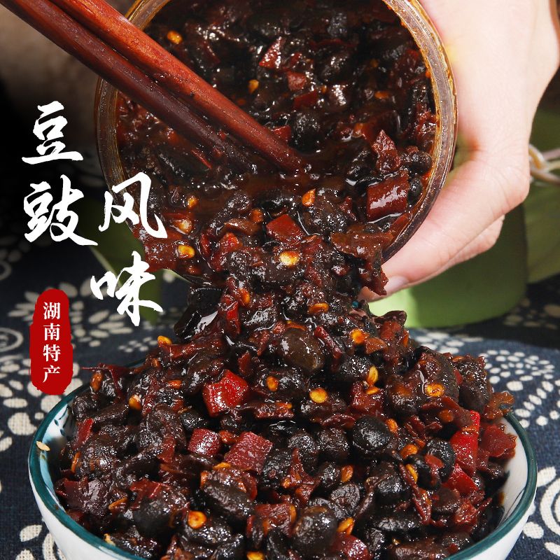 风味豆豉干湖南特产香辣豆豉辣椒酱下饭菜开胃菜咸菜香辣
