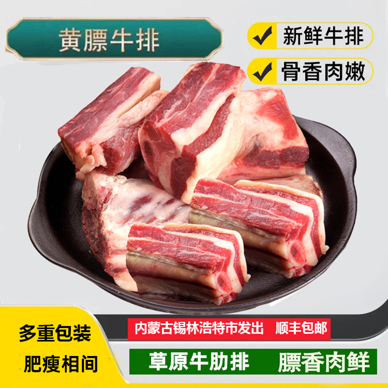 黄膘牛排肋骨肋条牛肋排骨牛肉内蒙古锡林浩特发出3斤-5斤冷冻