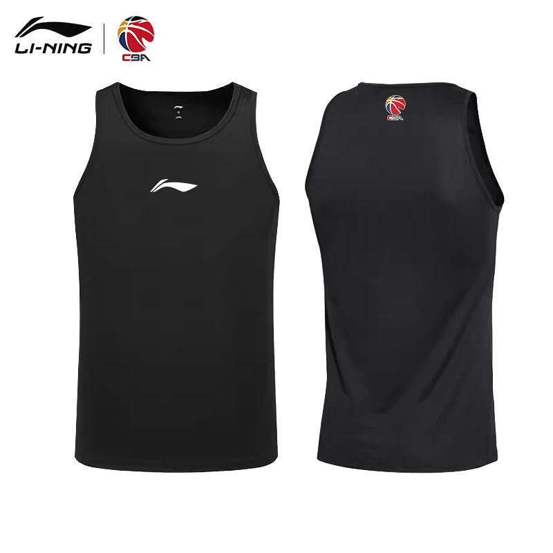李宁CBA紧身衣背心男速干健身训练跑步美式运动压缩背心无袖高弹