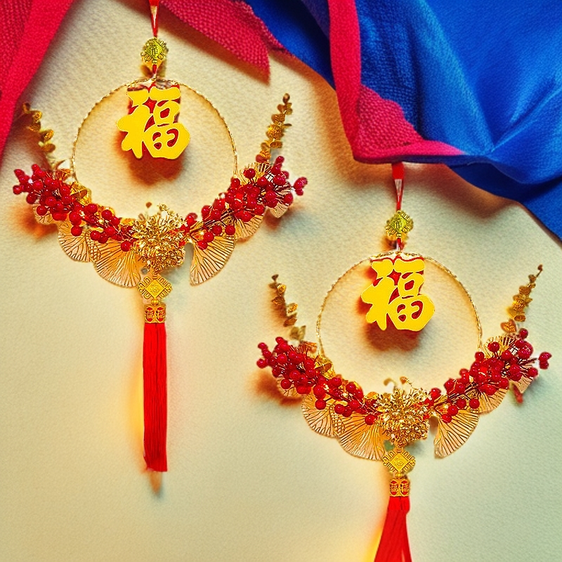 2026发光福字挂件新年红果花环LED福到我家春节过年喜庆乔迁饰品