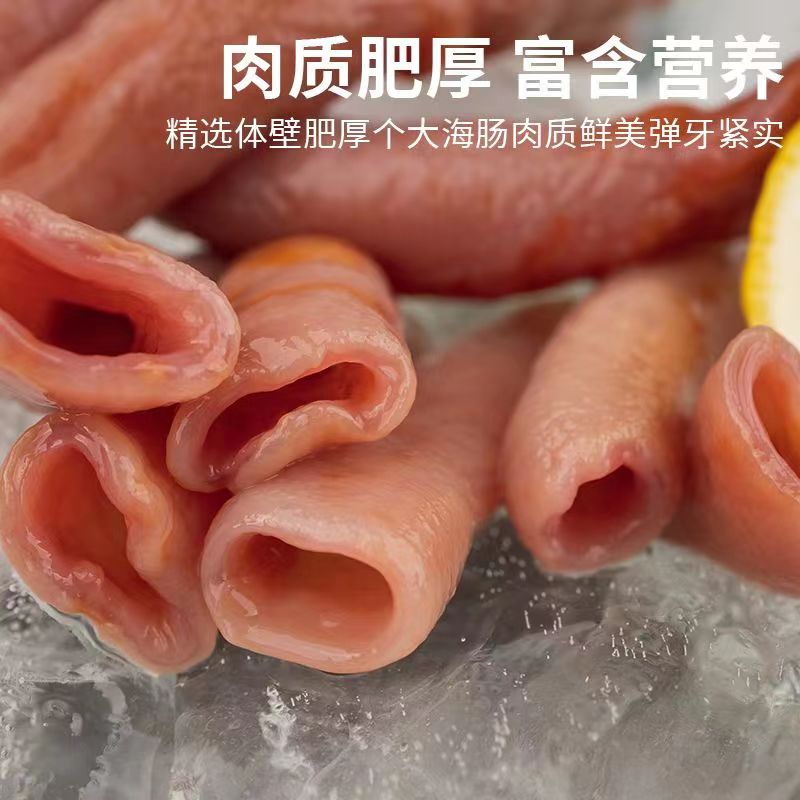 农家新鲜生鲜原浆去内脏去头海肠皮沙虫海肠子海鲜鲜冻海肠皮鲜活