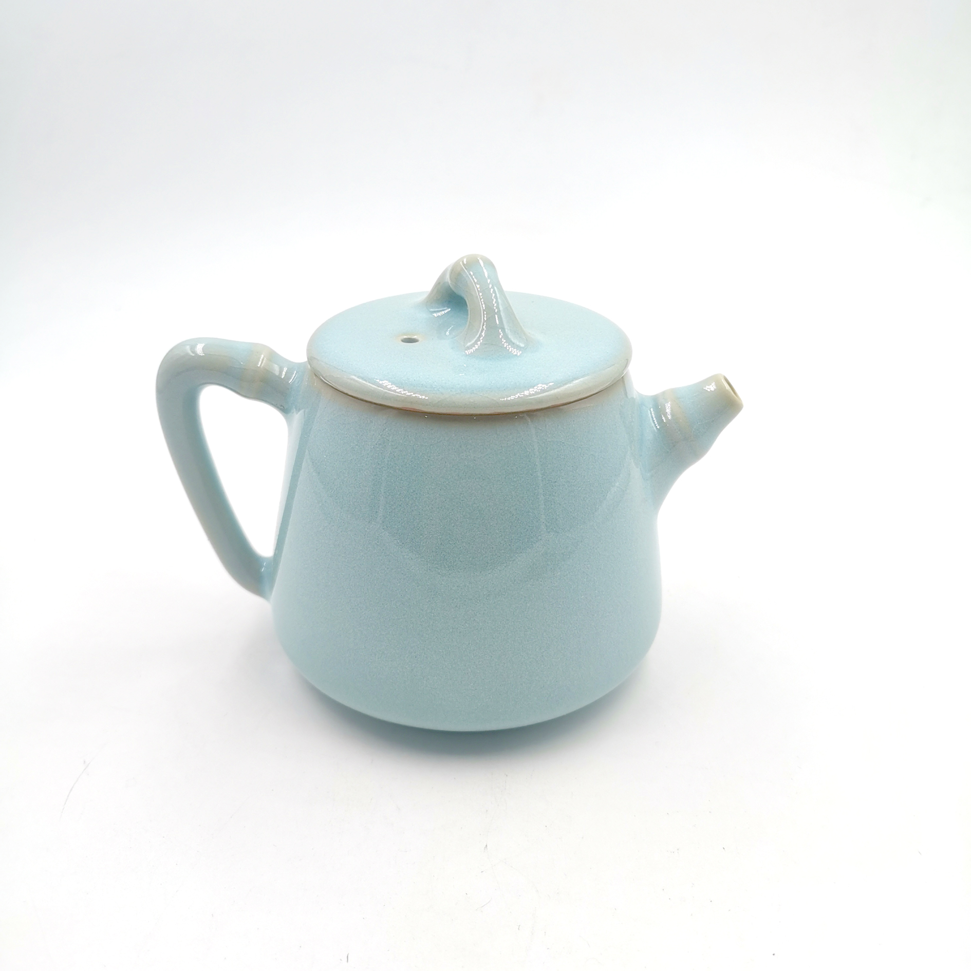 竹节汉瓦壶汝瓷原矿原釉天青釉产地容量