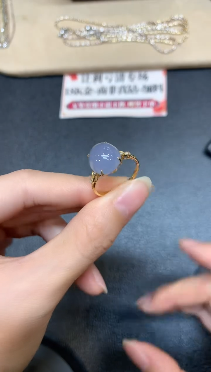 【闪购商品】翡翠戒指18K金镶嵌【无鉴赏期