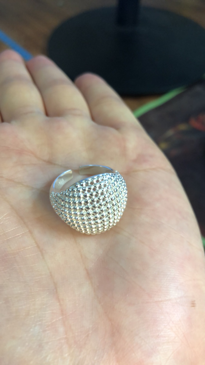 925银戒指 纯银网球拍戒指