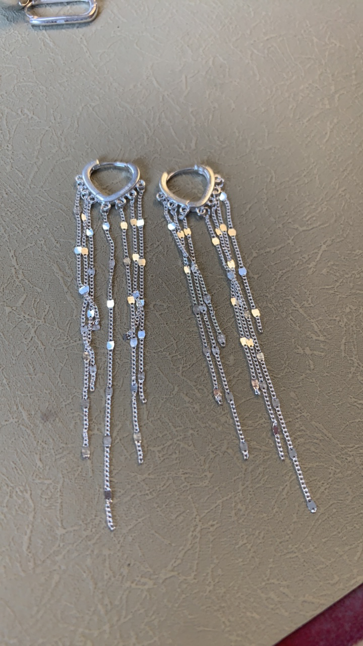 足银耳饰 纯银长款百搭小众流苏耳坠