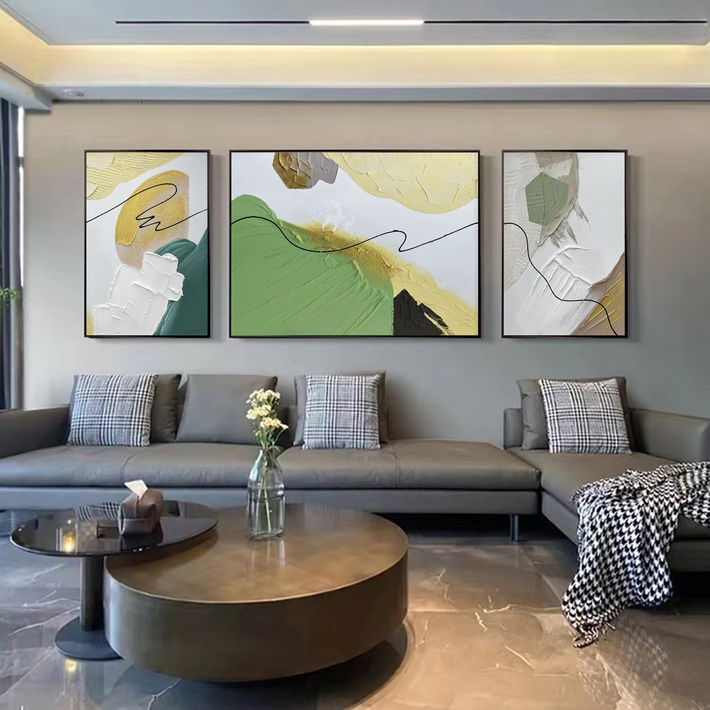 SF 246《回忆》纯手工手绘油画现代抽象沙发客厅背景墙装饰挂画