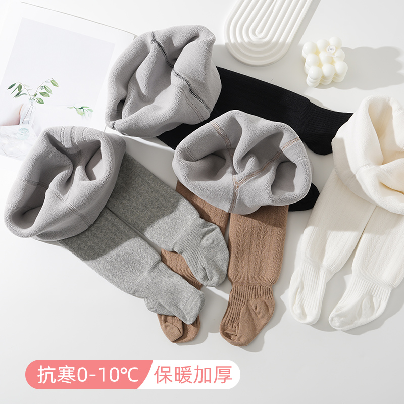 女童连裤袜一体绒冬季加绒加厚婴儿宝宝打底袜保暖儿童连脚打底裤