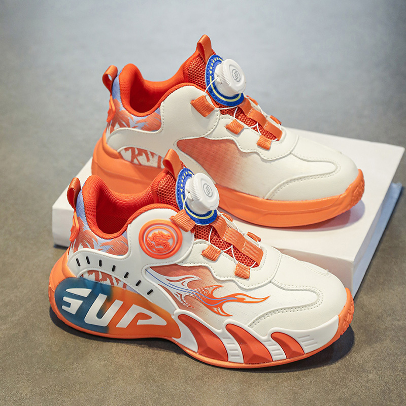 乐贝皮面旋转钮扣篮球鞋福利款运动鞋