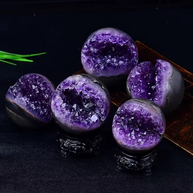 付米链接 家居摆件天然巴西水晶洞恐龙蛋聚宝盆家居摆件