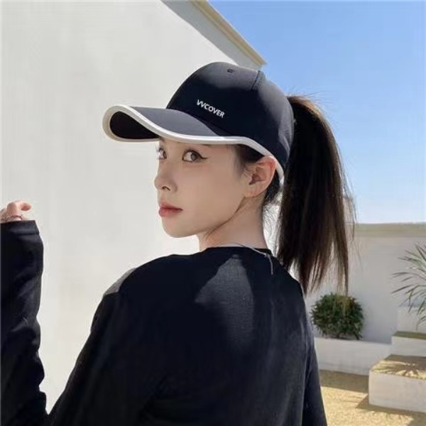 2024春夏秋新款冰丝可扎马尾棒球帽