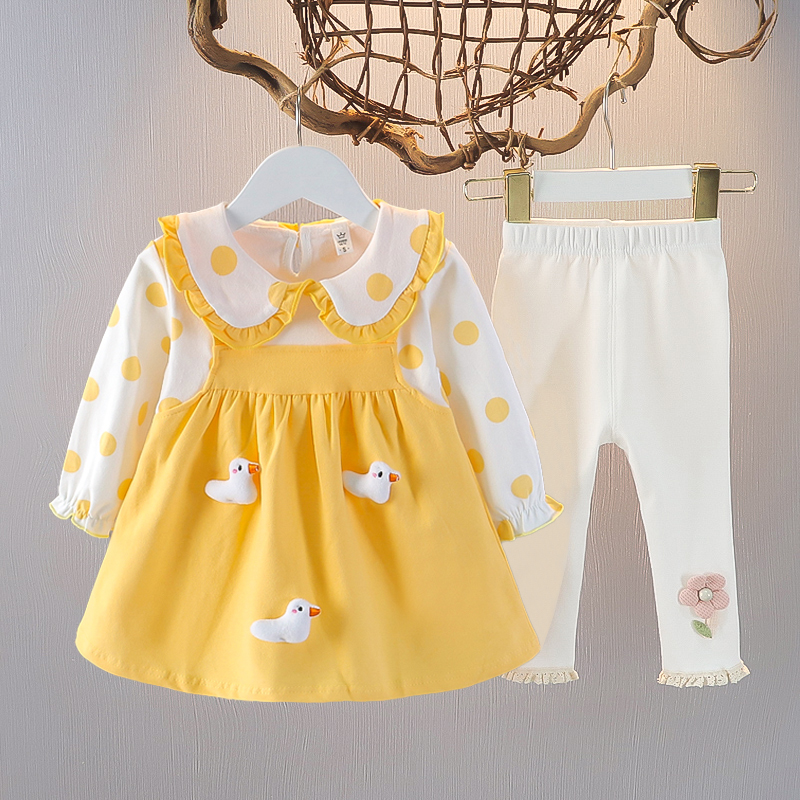 女童连衣裙秋装套装2025新款卡通裙子宝宝公主裙婴儿衣服春秋童装