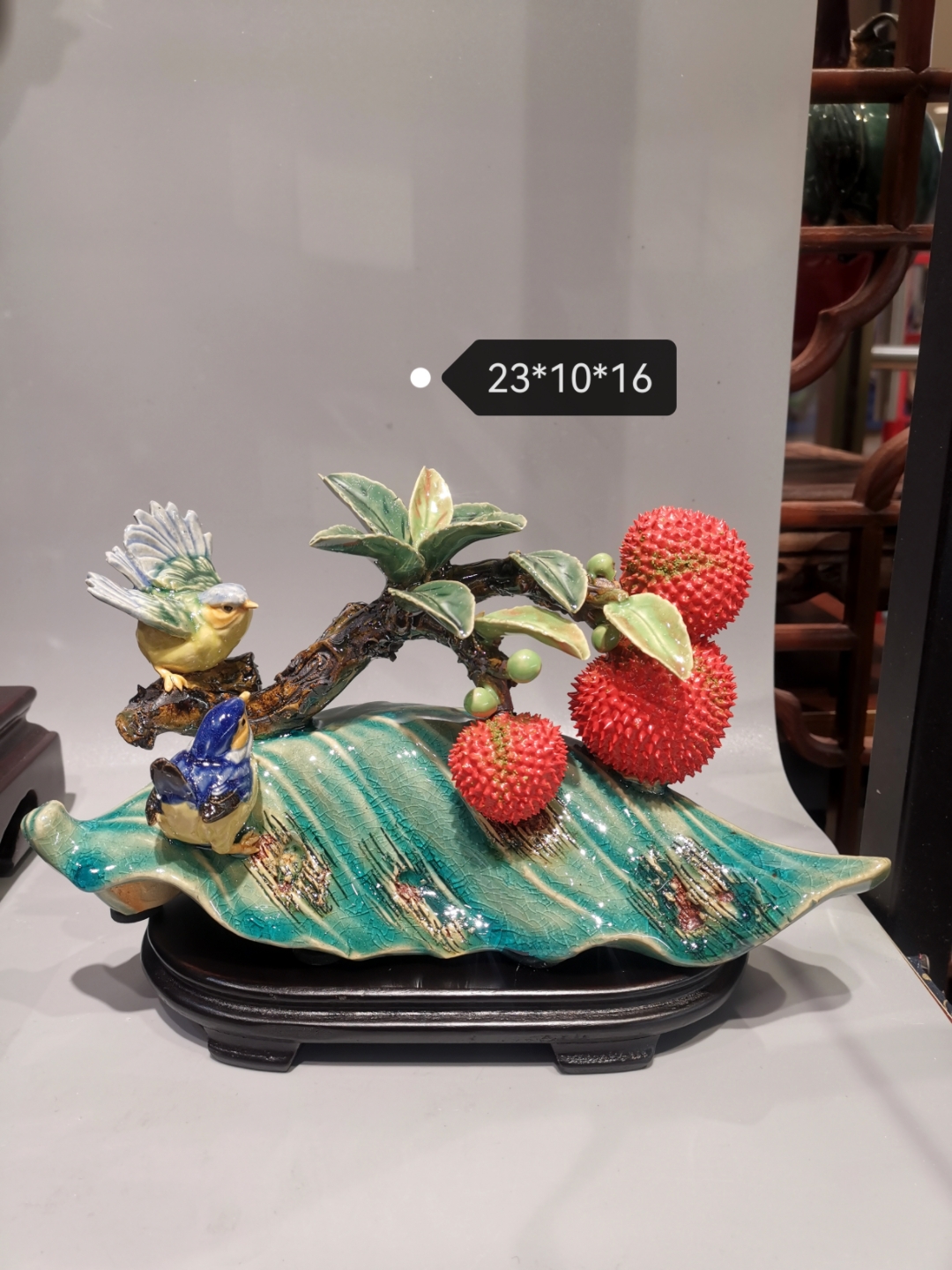 体验款《喜获大利》配底座23*10*16高温手工陶瓷家居饰品送赠好友