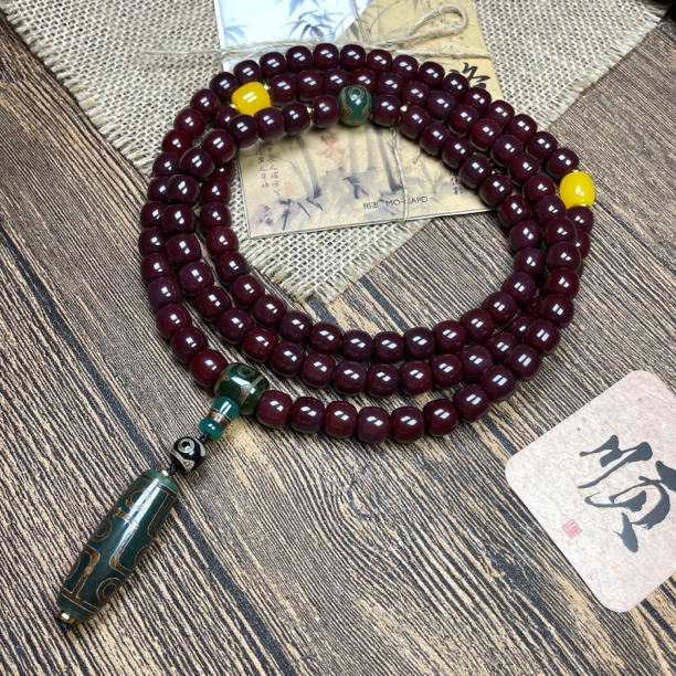 回流红菩提108颗风化老料菩提高品质念珠脖挂老型珠长串手持串