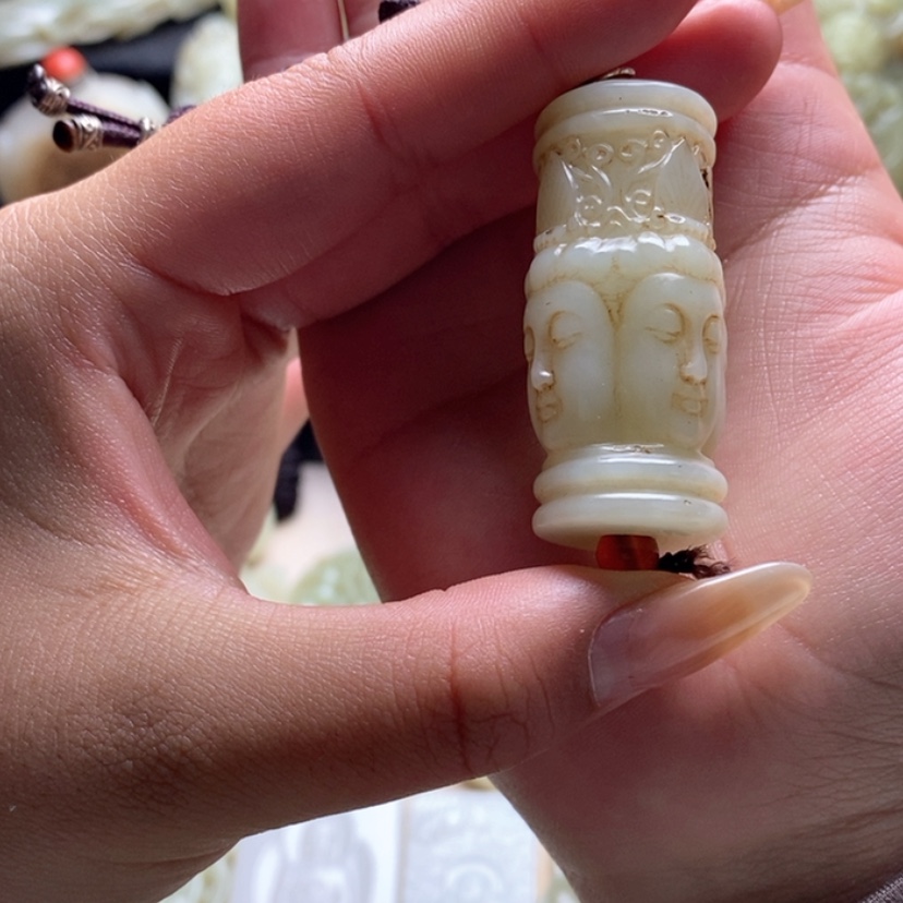 【闪购商品】和田玉挂件未镶嵌喜*༇