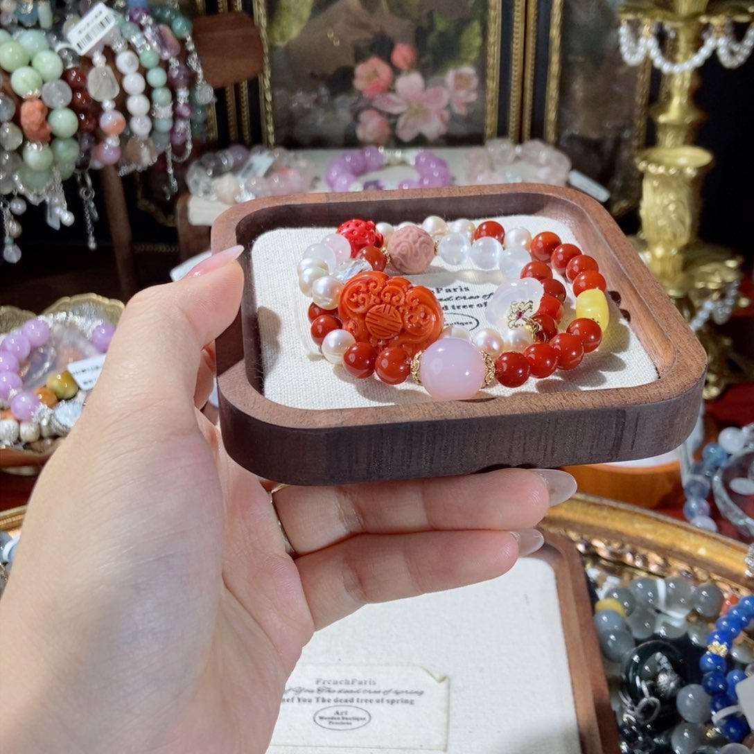 烟晶手链合金水晶