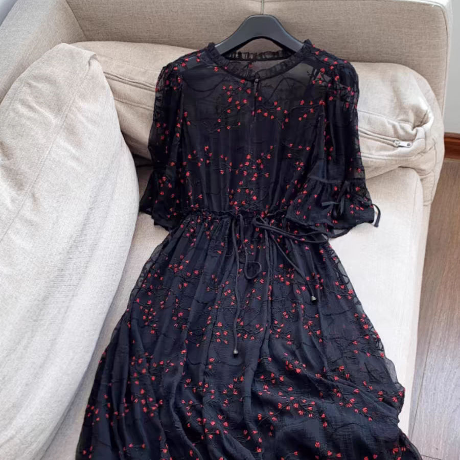 【孤品福利】桑蚕丝捡漏气质时尚连衣裙女夏天旅游度假风