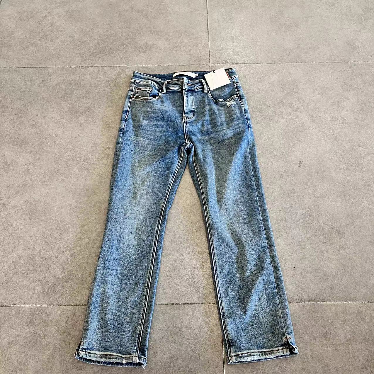 GN【牛仔裤】烟管裤复古水洗色时尚休闲百搭  821 89142