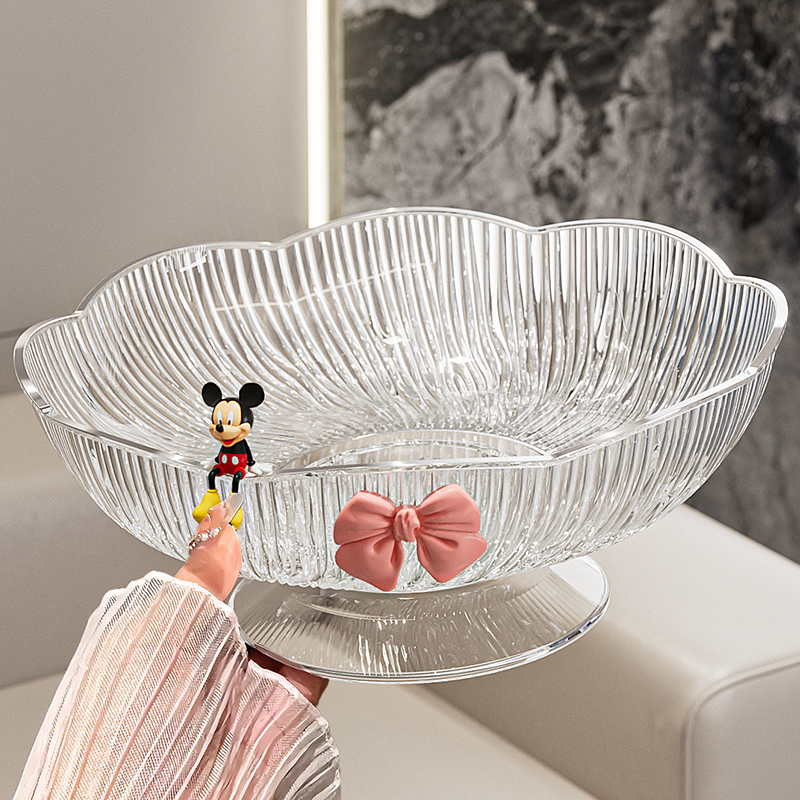 沥水水果盘2024新款客厅家用茶几高档轻奢糖果盘子前台零食摆放盘