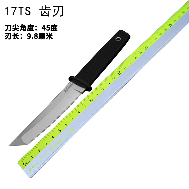 美国冷钢coldsteel 白武士直刀17T齿刃17TS不锈钢户外装备小直