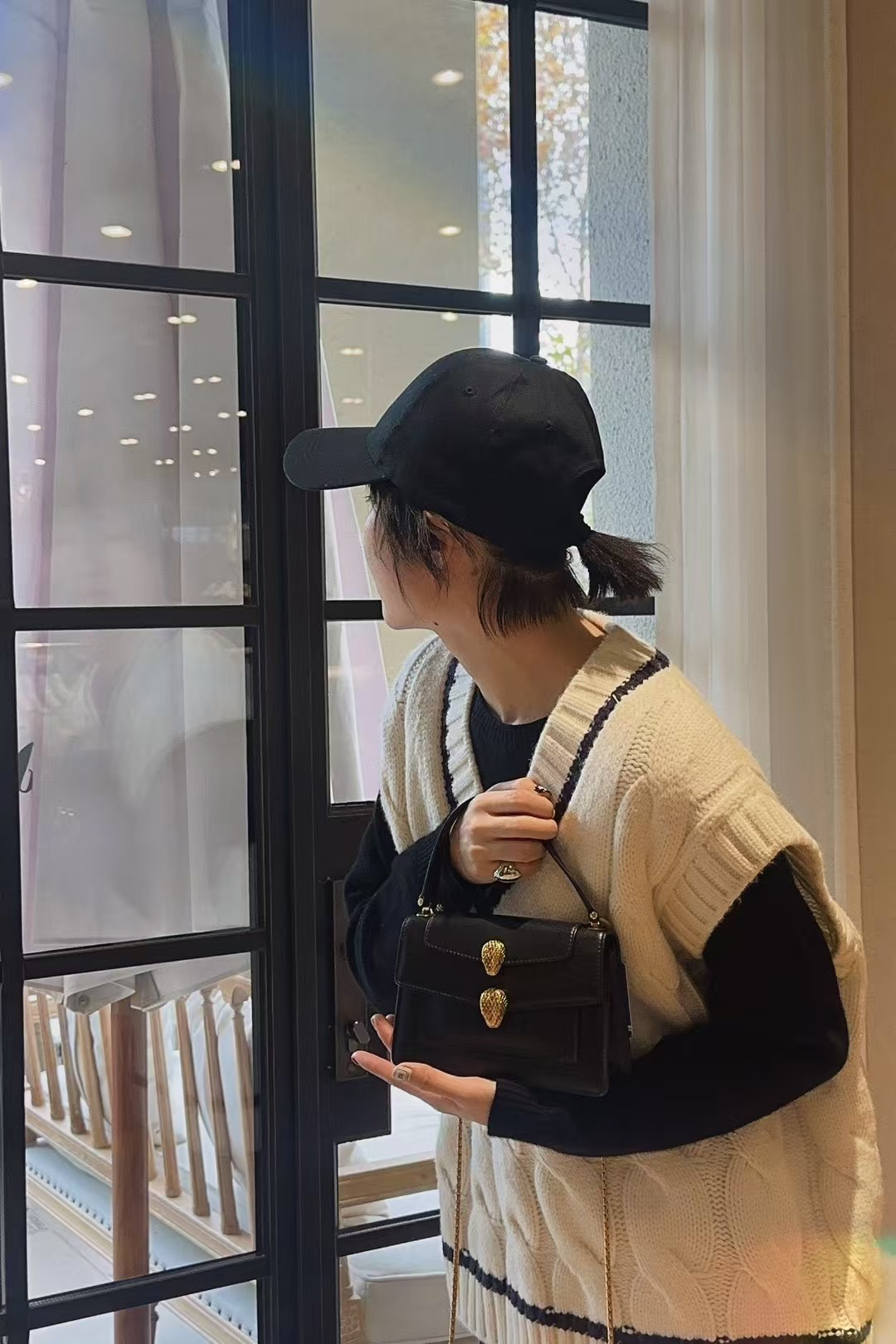 95新 BVLGARI/宝格丽 牙牙 黑金联名双蛇头包