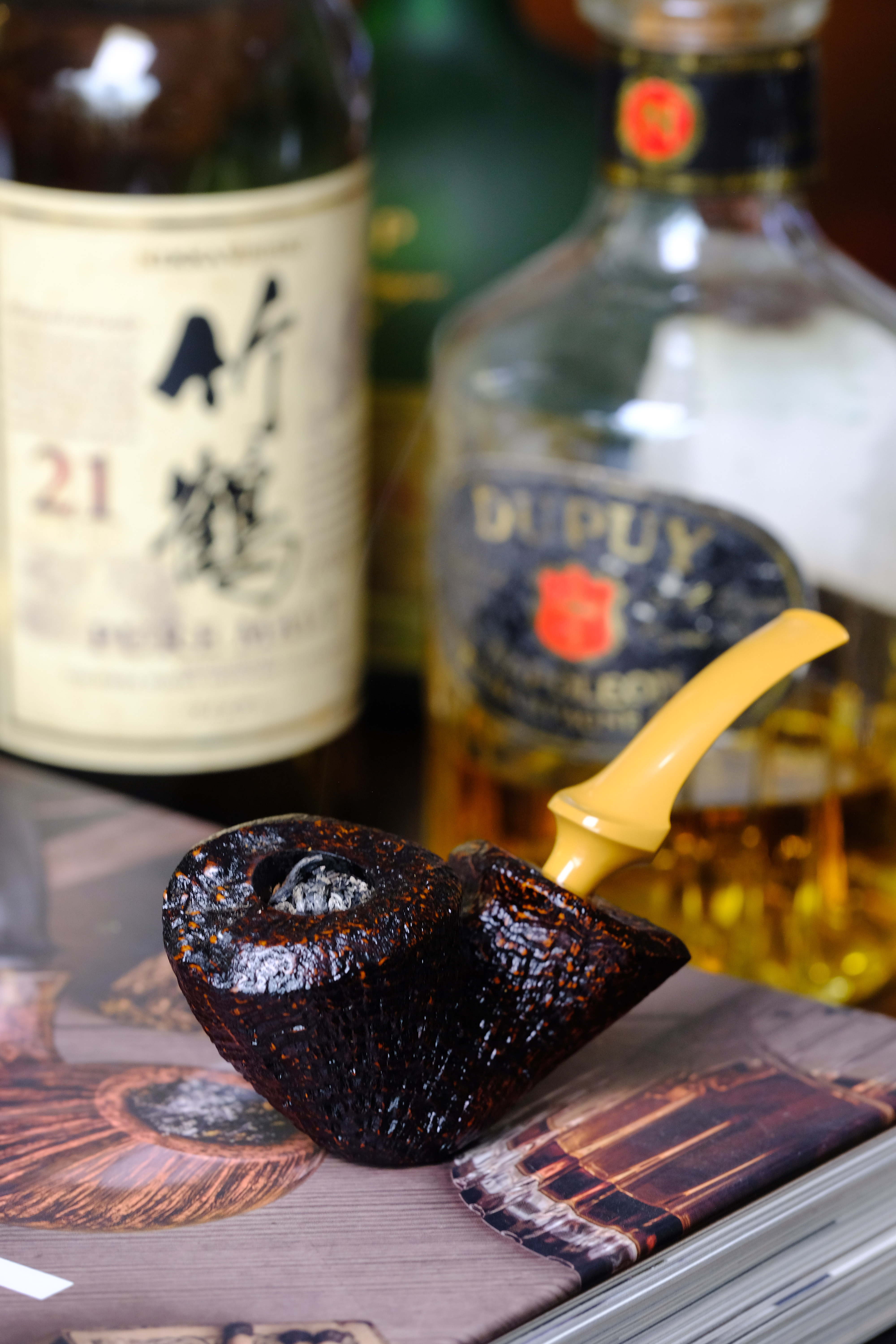 【树桩】【三石烟斗工作室】希腊料石楠木小弯斗坎伯兰烟嘴