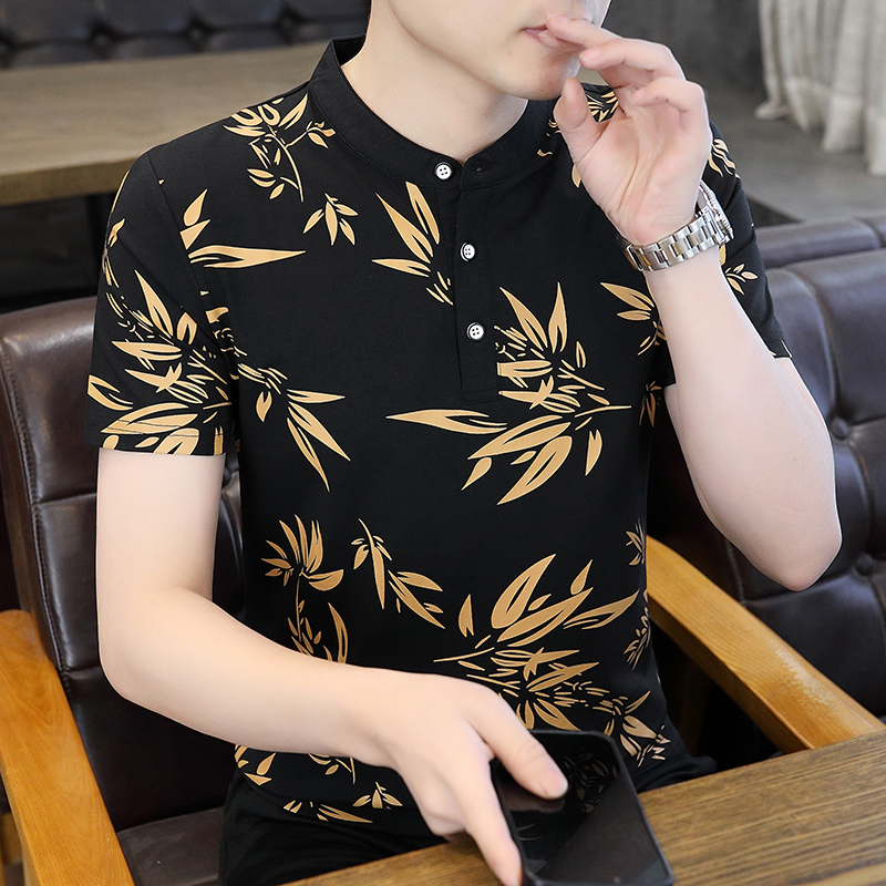 高档短袖T恤男夏季新款时尚帅气半袖polo衫休闲品质男装上衣体恤