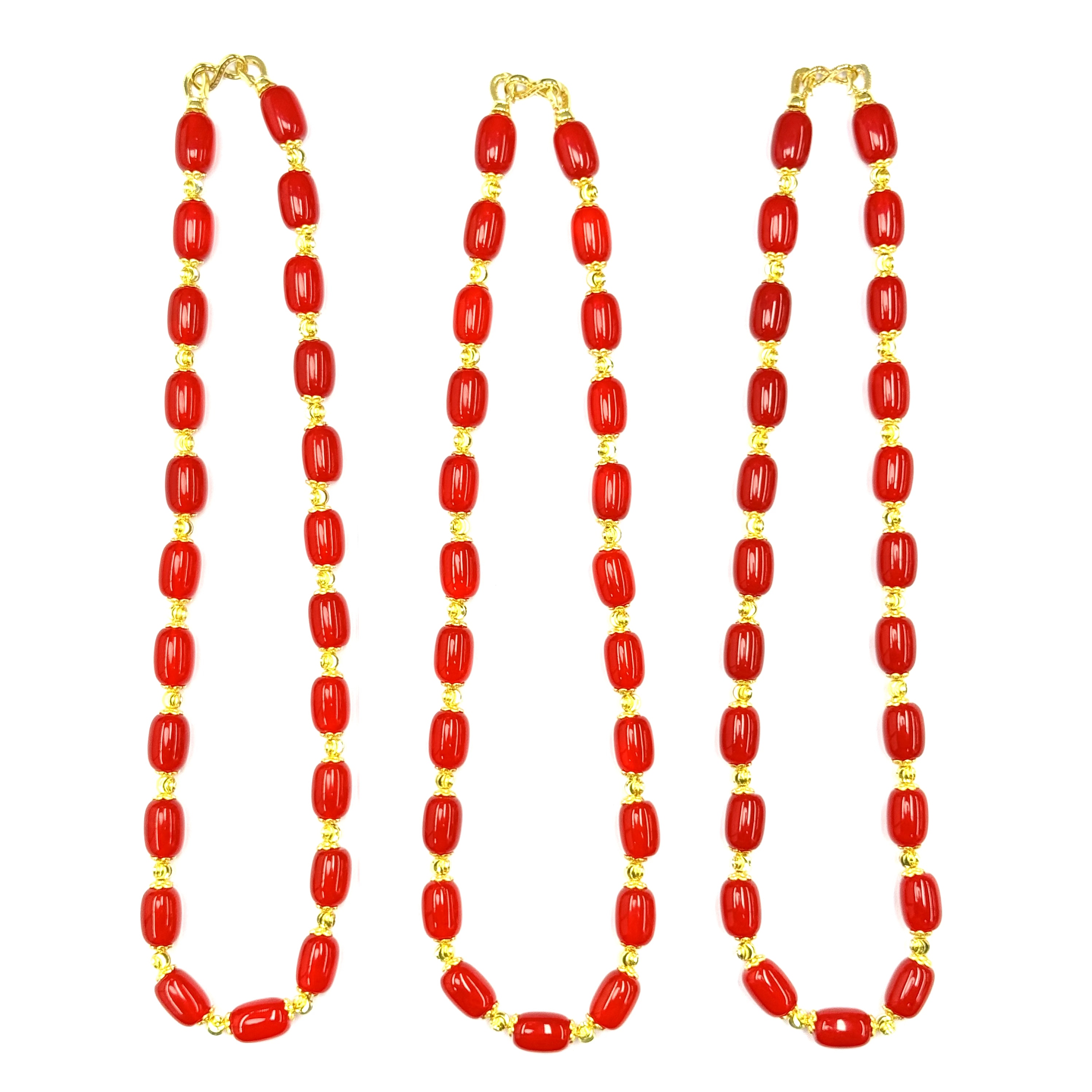 【符老板】x625-复古气质红景玛瑙桶珠项链-赠礼盒-多样性只发一件