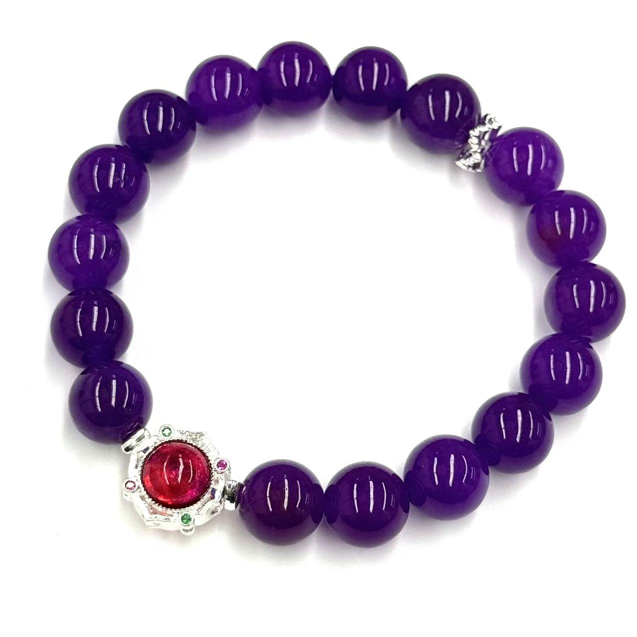 【符老板】s1201-国风设计款舒紫俱来玛瑙手串-赠礼盒