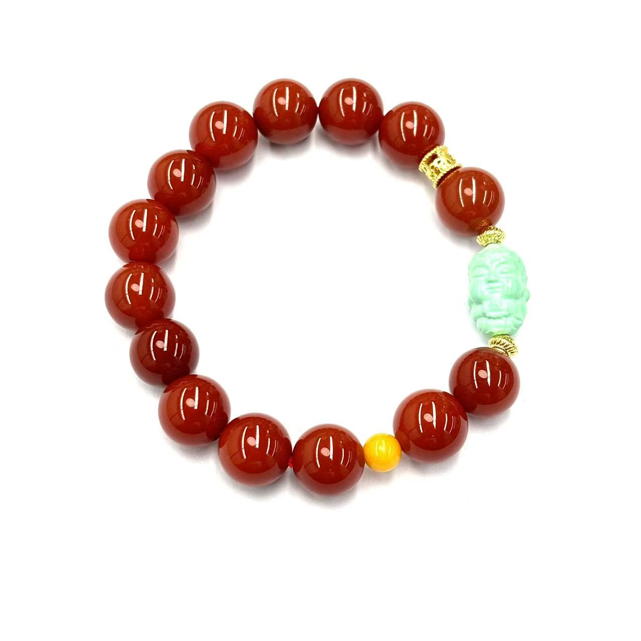 【符老板】s1399-复古设计款DIY玛瑙圆珠手串-赠礼盒