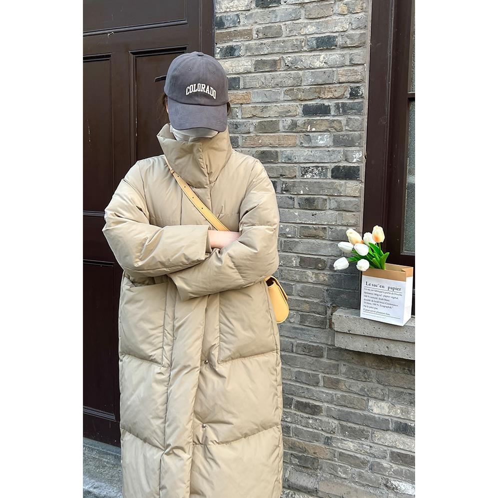 长款羽绒服女2023年新款设计感小众90白鸭绒加厚时尚洋气冬季外套