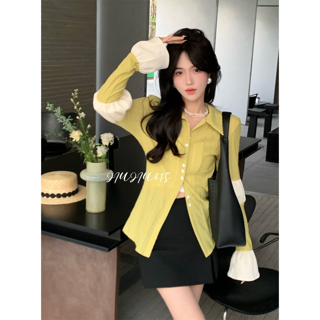 JIUJIU&FS【绿野仙踪】入春夏必备衬衫显瘦设计感小众长袖防晒衫