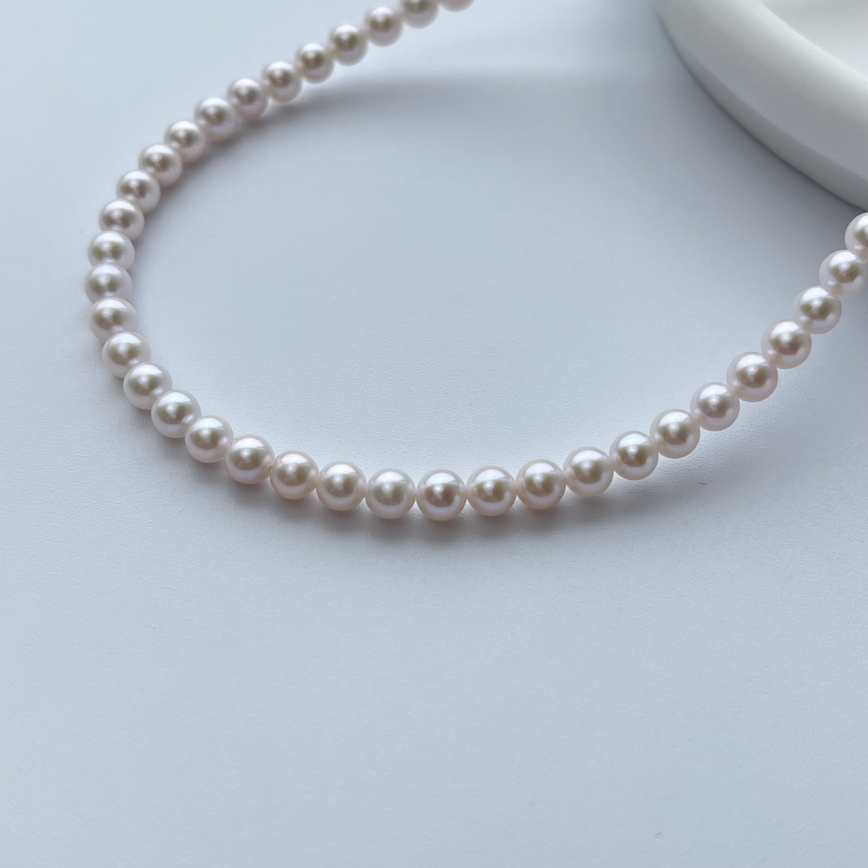 4.5-5mm粉白极光天然淡水珍珠项链小米珠